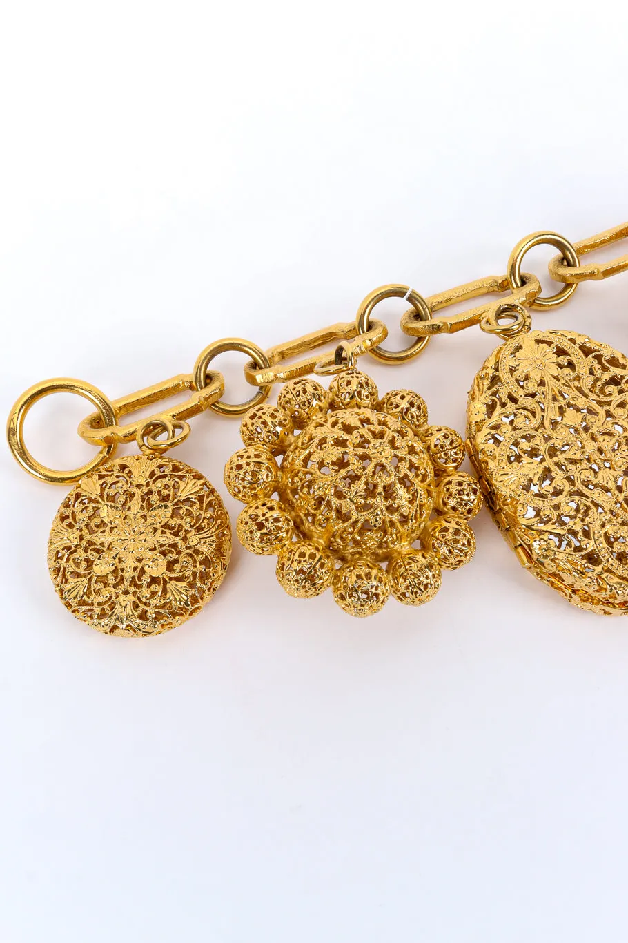 Filigree Locket Charm Bracelet