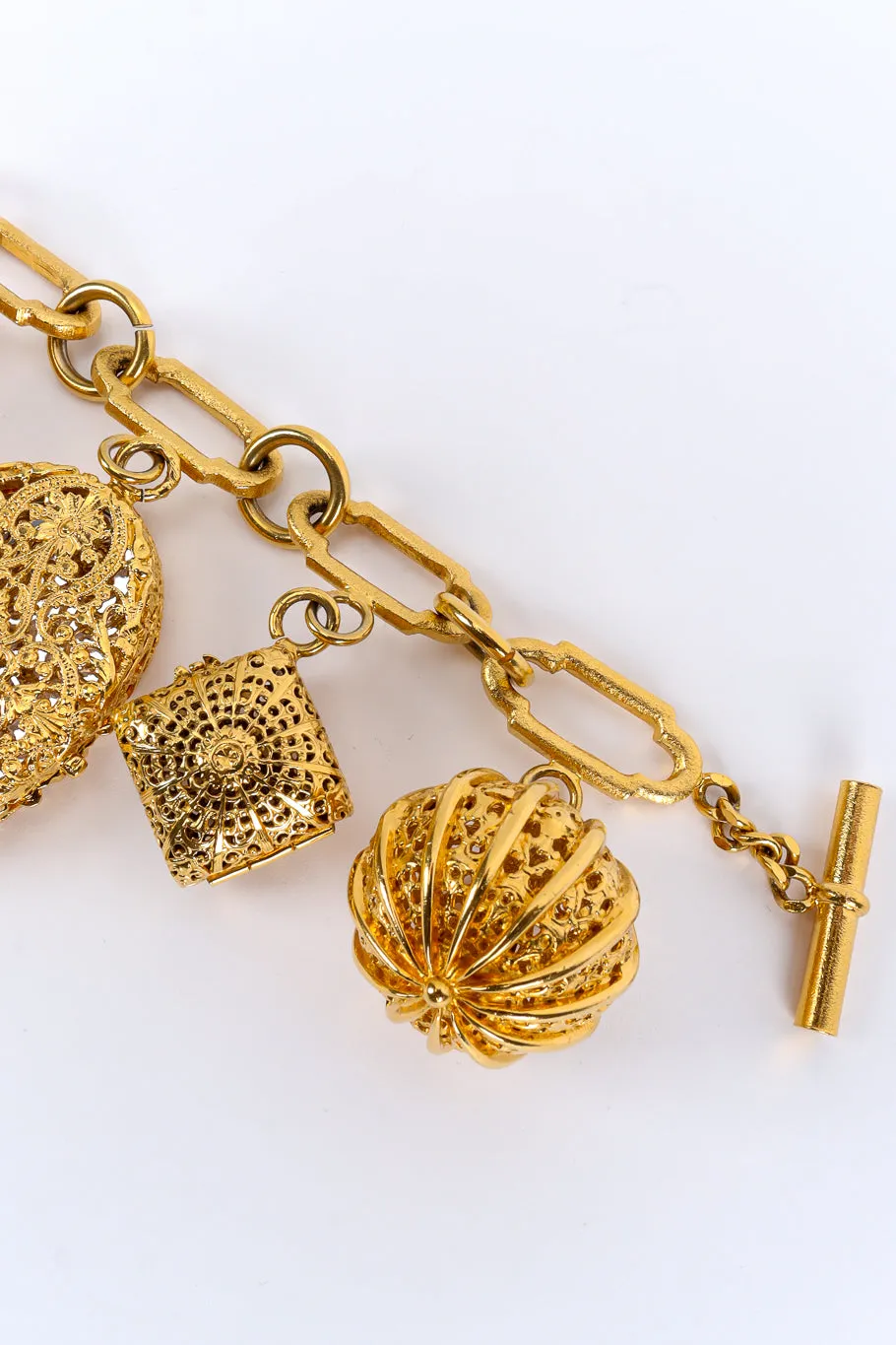 Filigree Locket Charm Bracelet