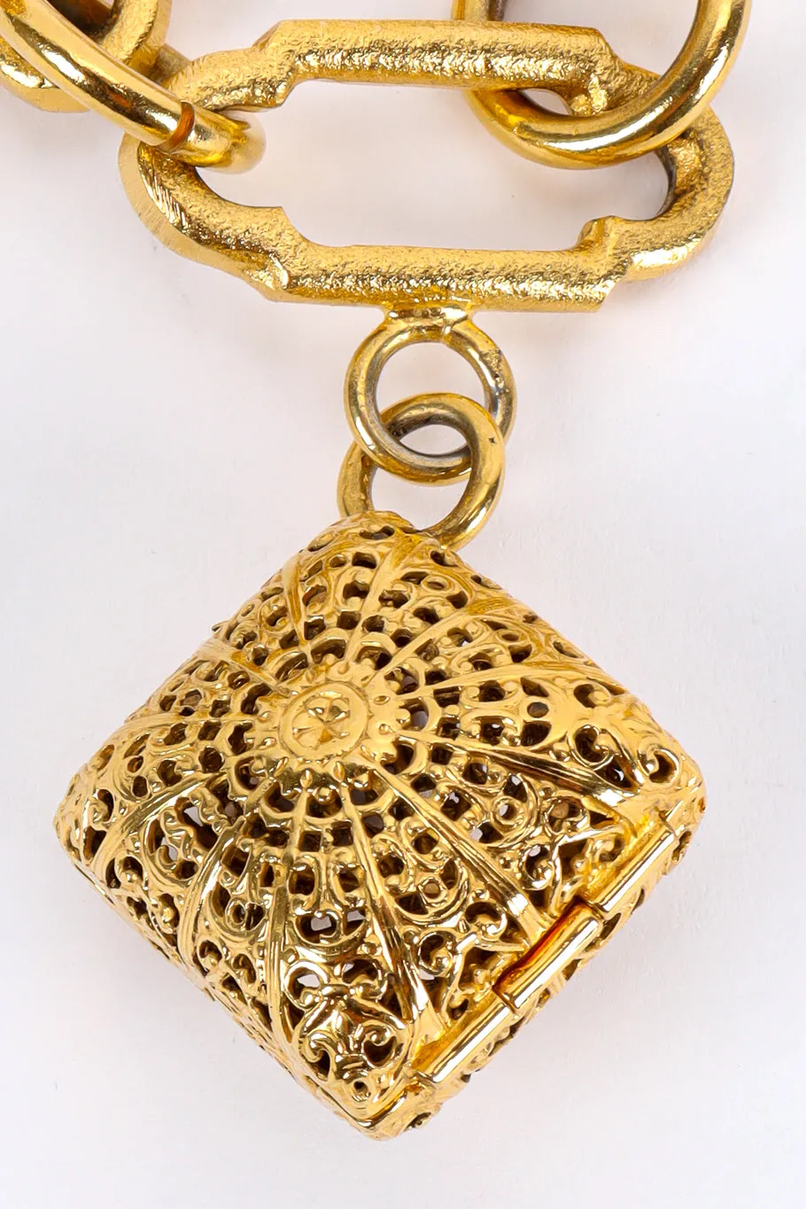 Filigree Locket Charm Bracelet