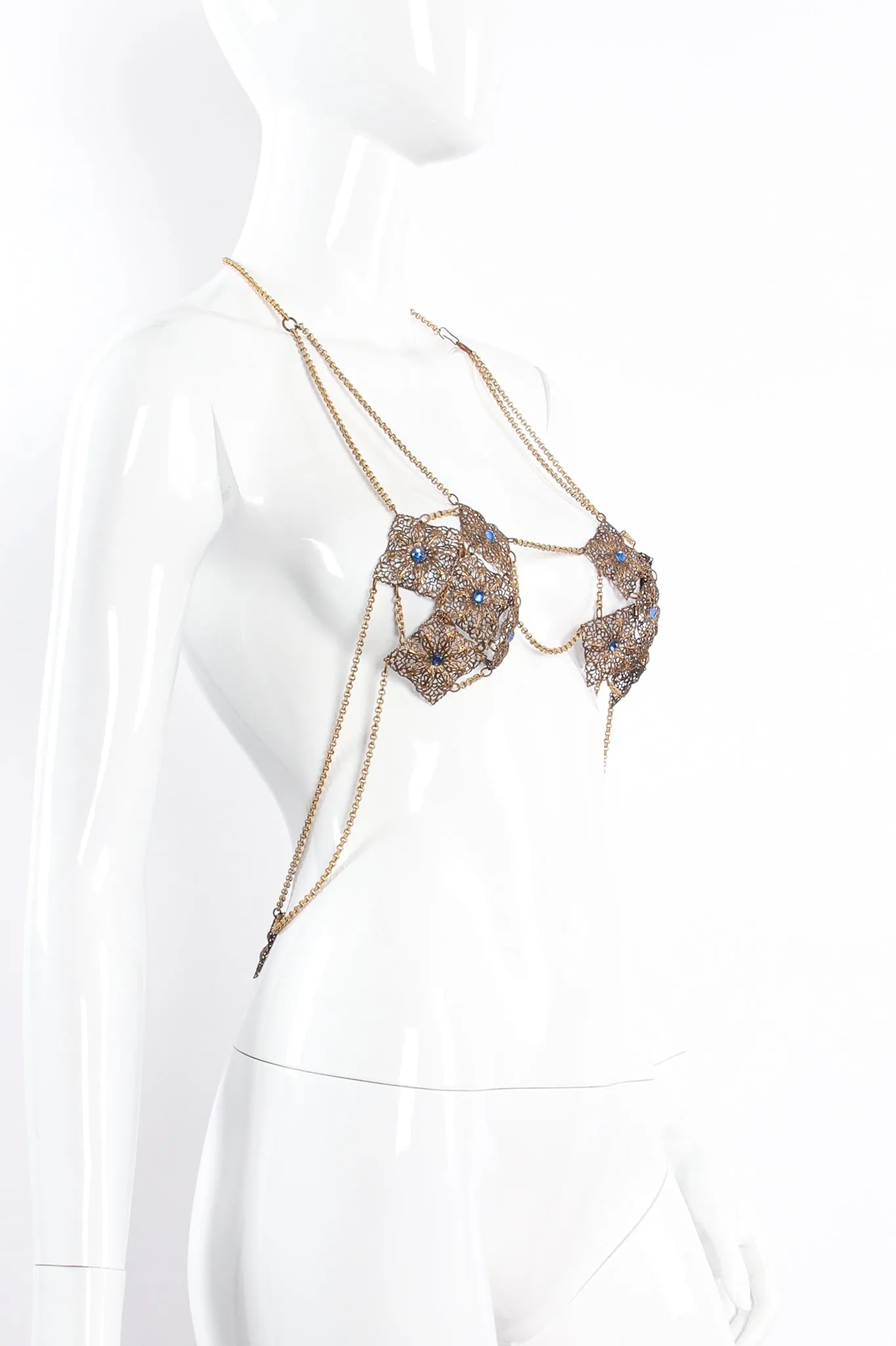 Filigree Plate Chain Bra Top