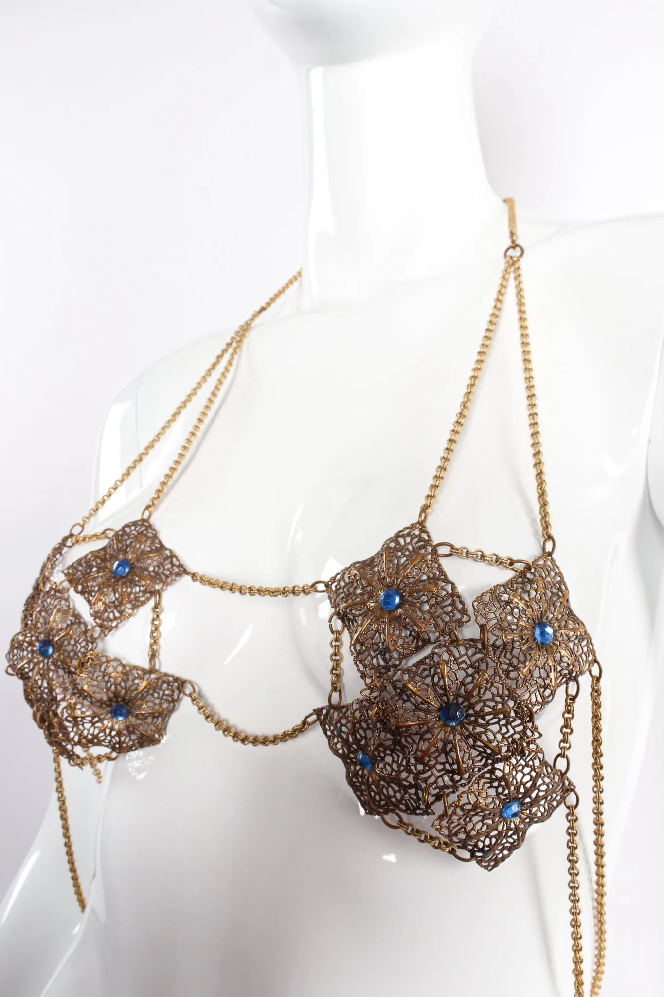 Filigree Plate Chain Bra Top