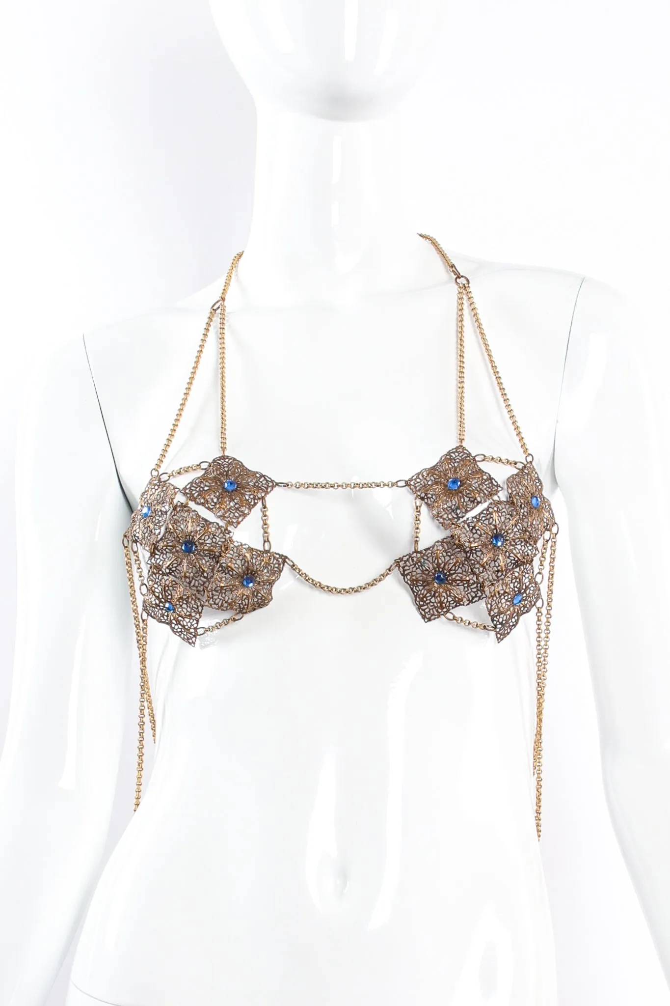Filigree Plate Chain Bra Top