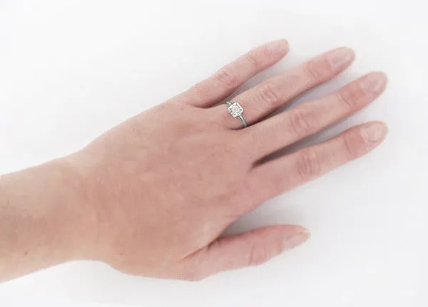 Filigree Scrolls Engraved Morganite Engagement Ring in 14 Karat White Gold