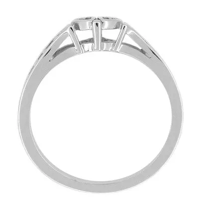 Filigree Twin Hearts Promise Ring in White Gold - 10K or 14K