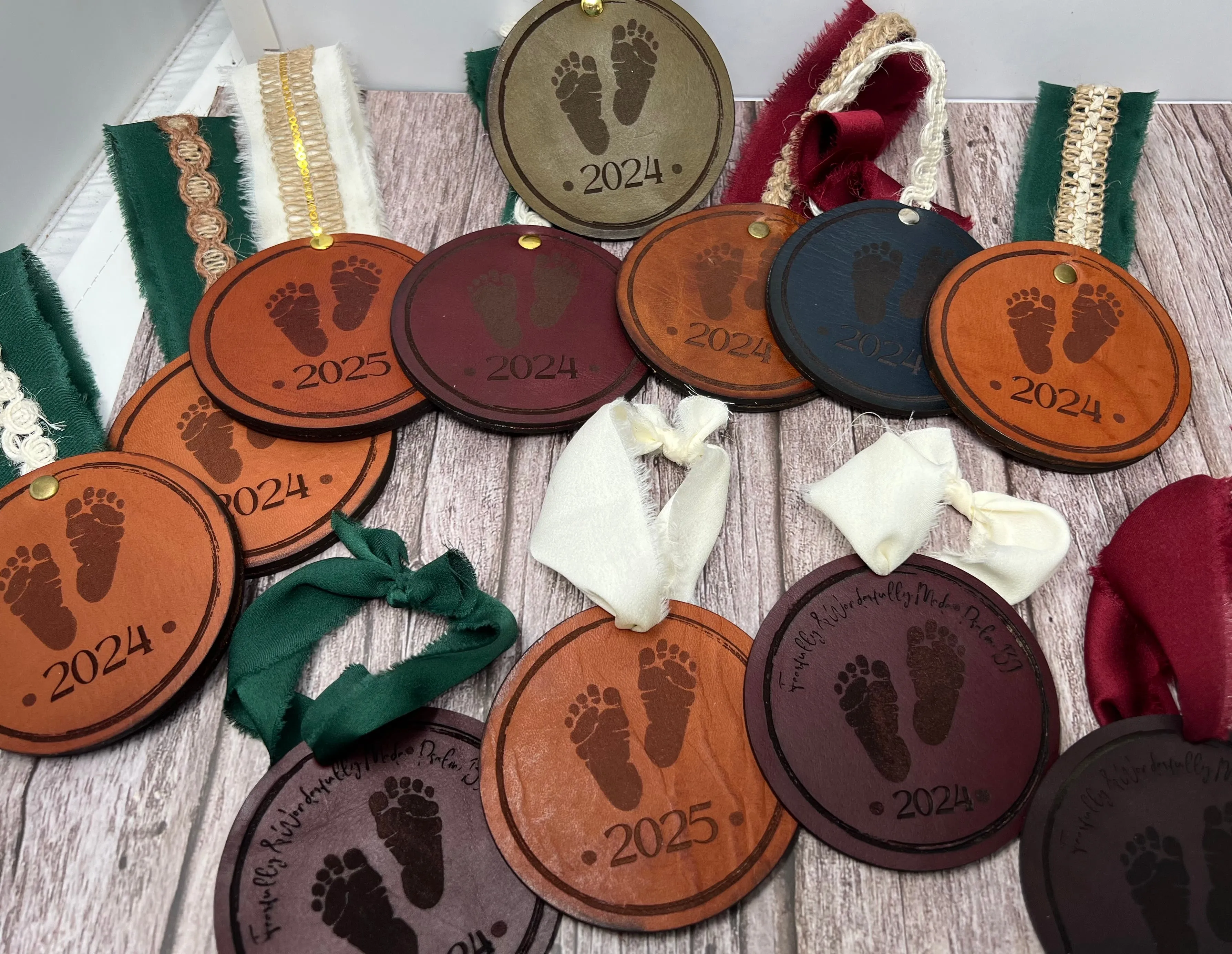 First Year premium leather Baby Ornaments