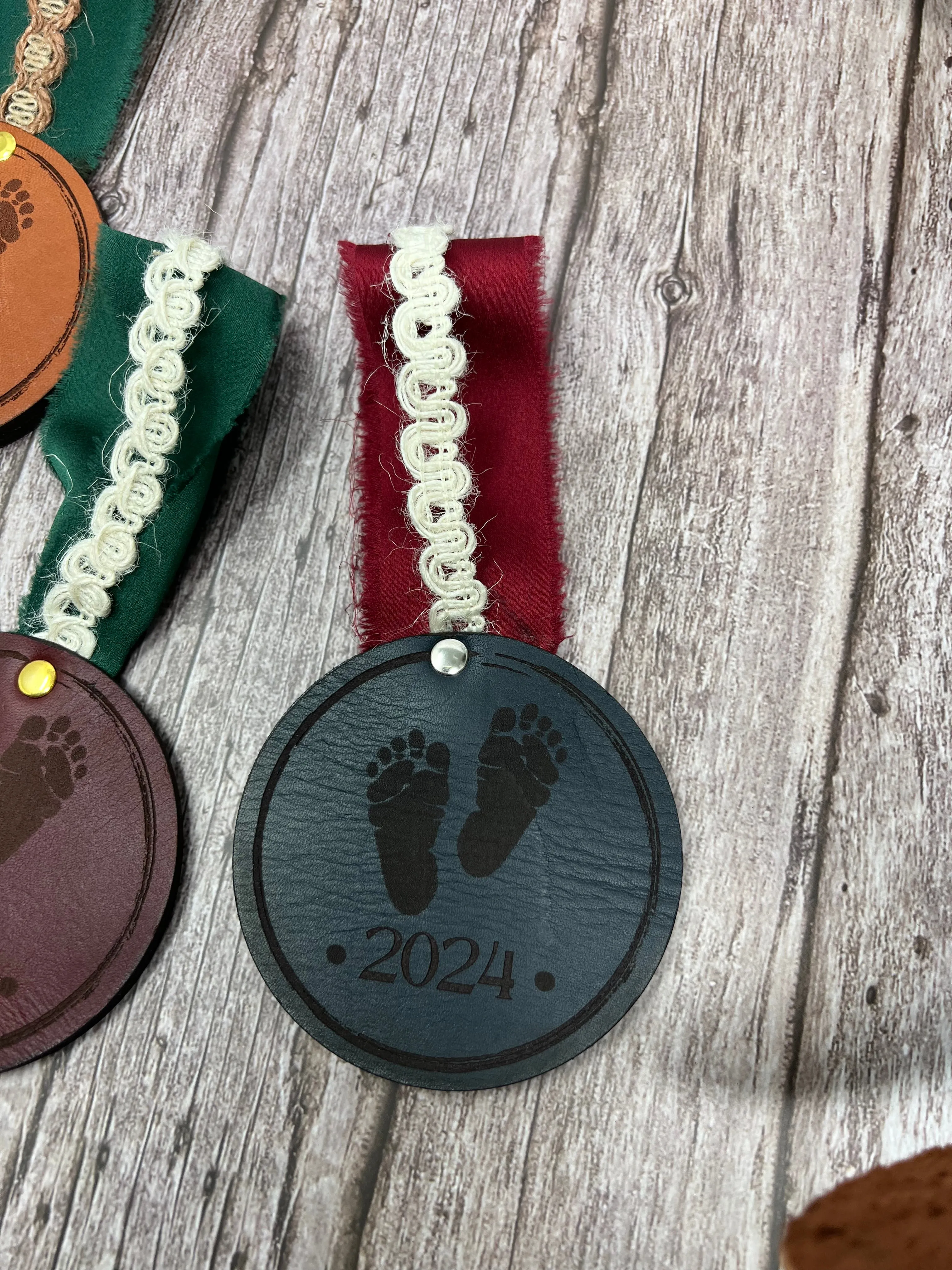 First Year premium leather Baby Ornaments