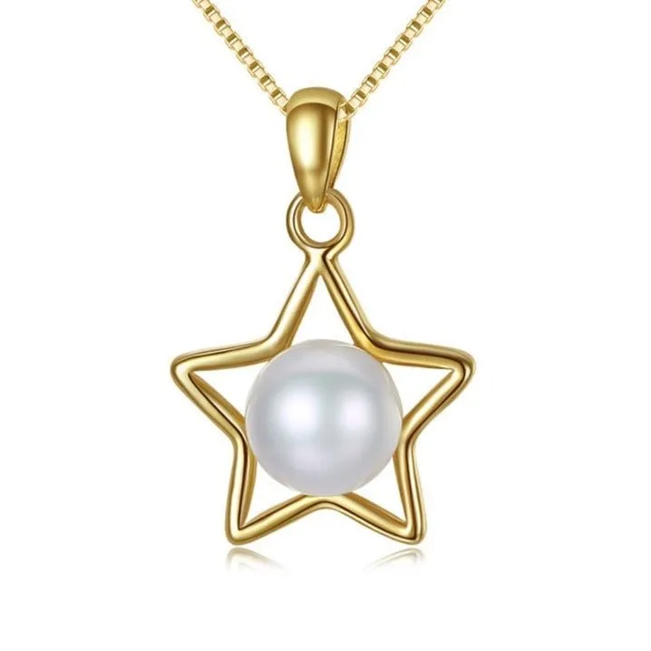 Five-pointed Star with Natural Freshwater Pearl Necklace