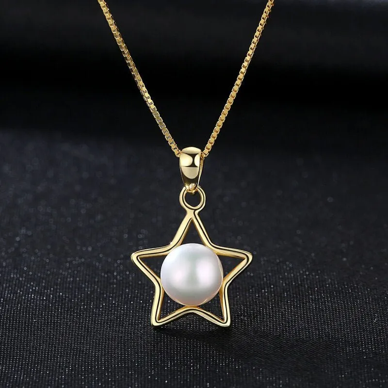 Five-pointed Star with Natural Freshwater Pearl Necklace