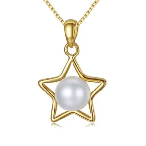 Five-pointed Star with Natural Freshwater Pearl Necklace