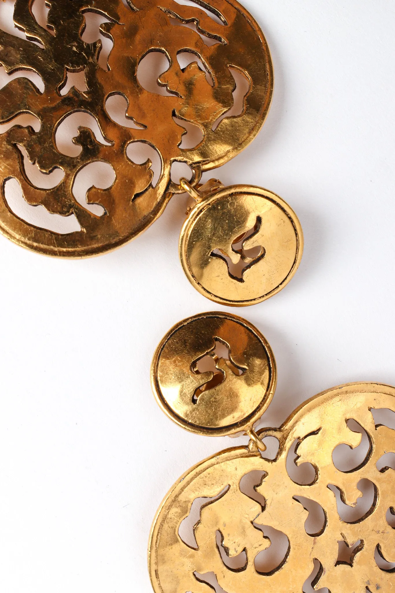 Flame Filigree Cutout Heart Earrings