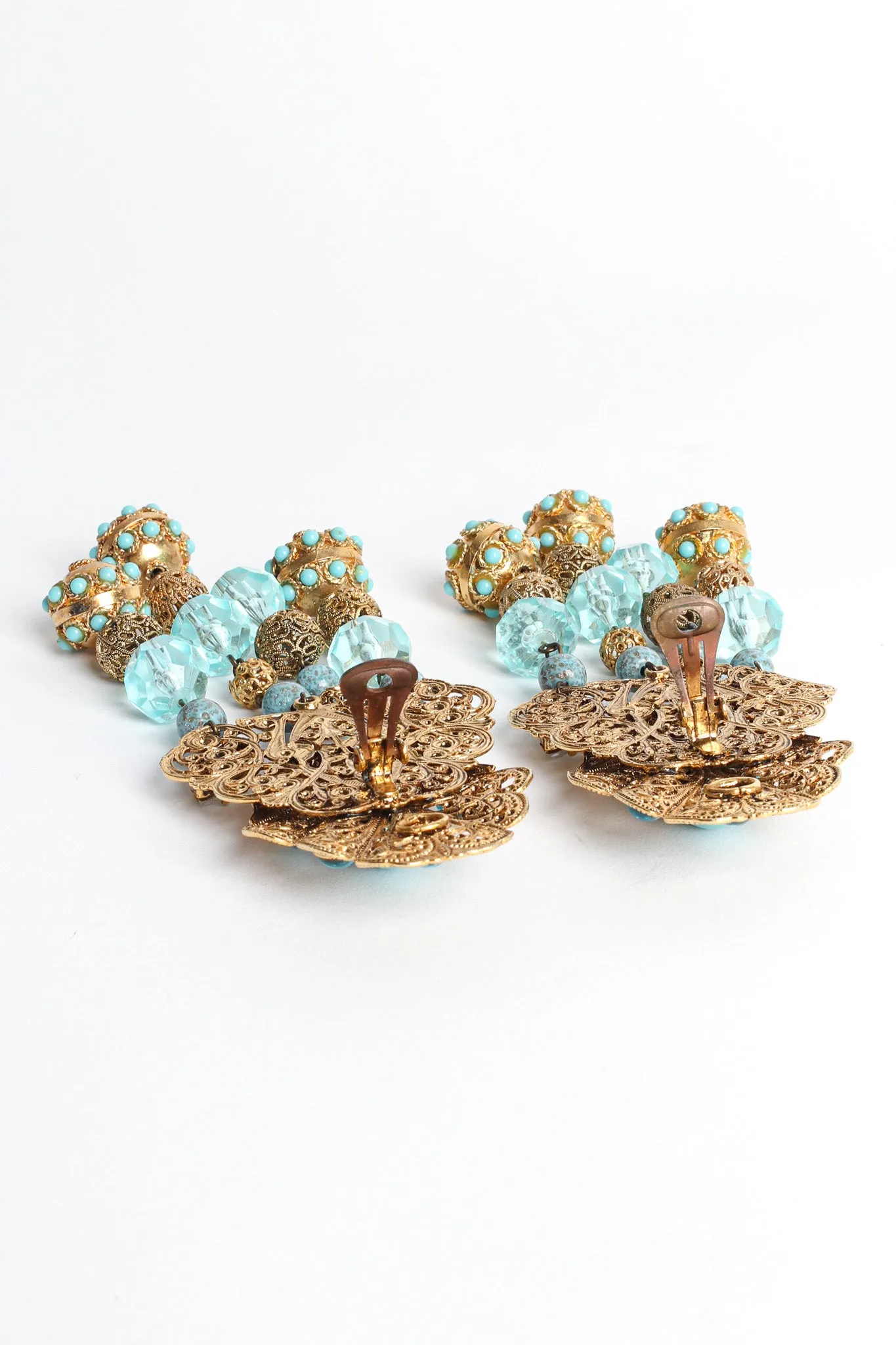 Fleur Filigree Jeweled Chandelier Earrings