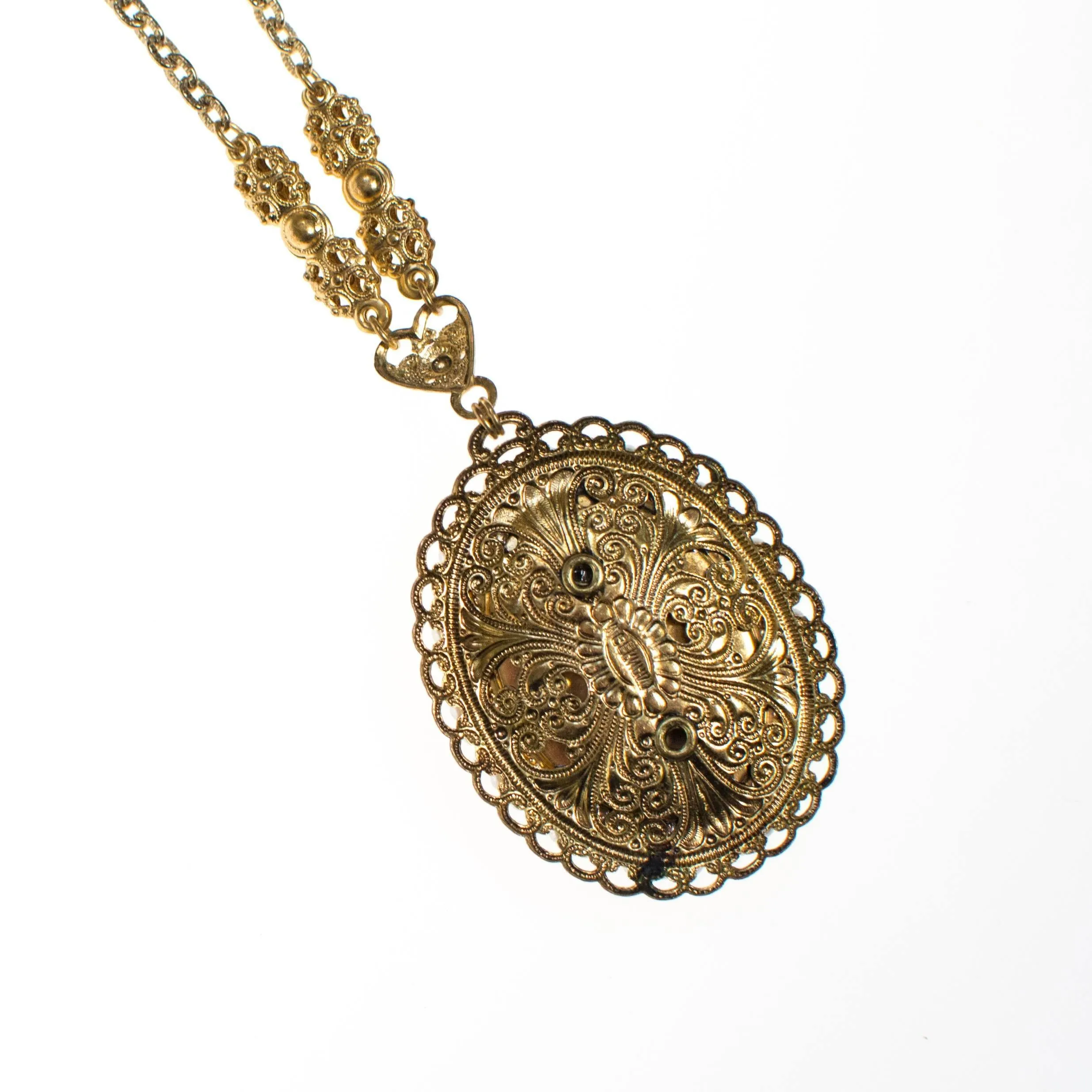 Floral Filigree Pendant Necklace