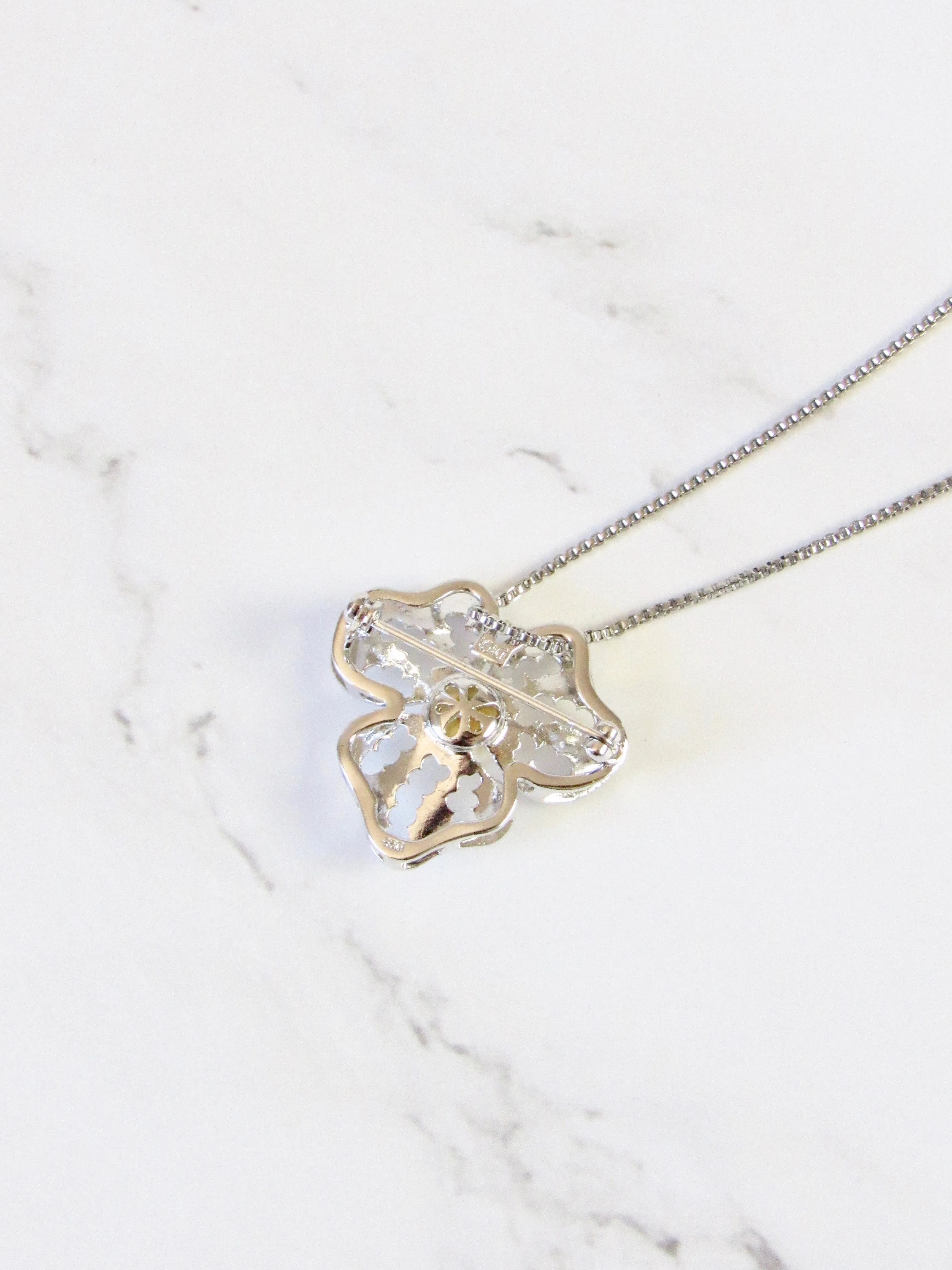 Freshwater Pearl Pendant Brooch Necklace