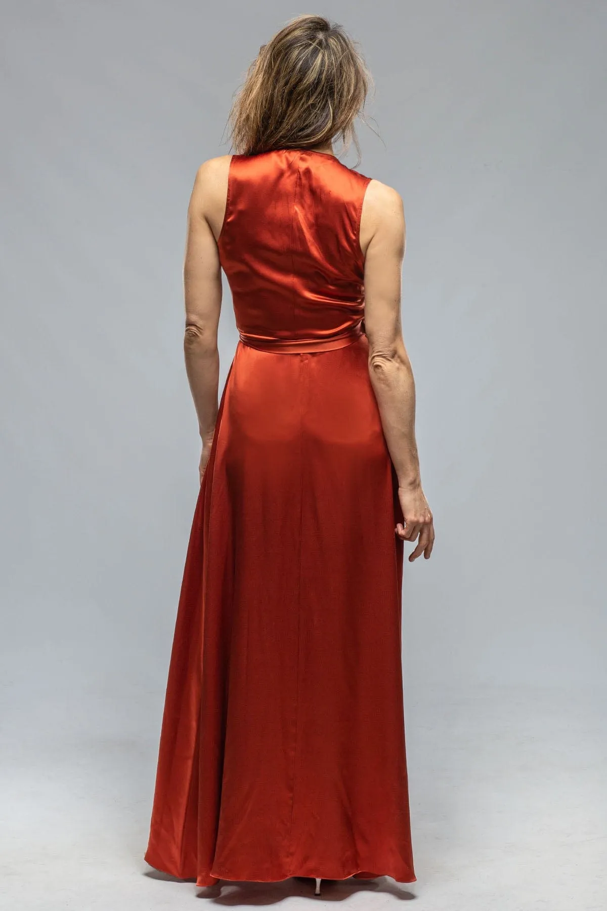 Frontward Wrap Dress In Tomato