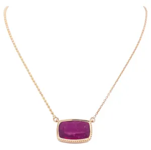 Fuchsia Pink Tourmaline Necklace
