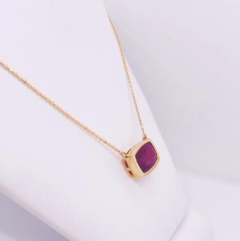 Fuchsia Pink Tourmaline Necklace