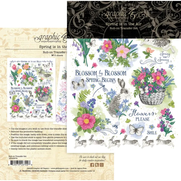 G45 - Spring is in the Air - Rub-On Transfers