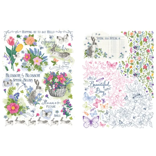G45 - Spring is in the Air - Rub-On Transfers