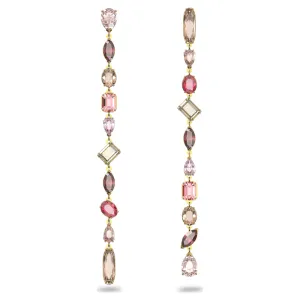 Gema drop earrings Asymmetrical, Extra long, Multicolored, Gold-tone plated 5610725