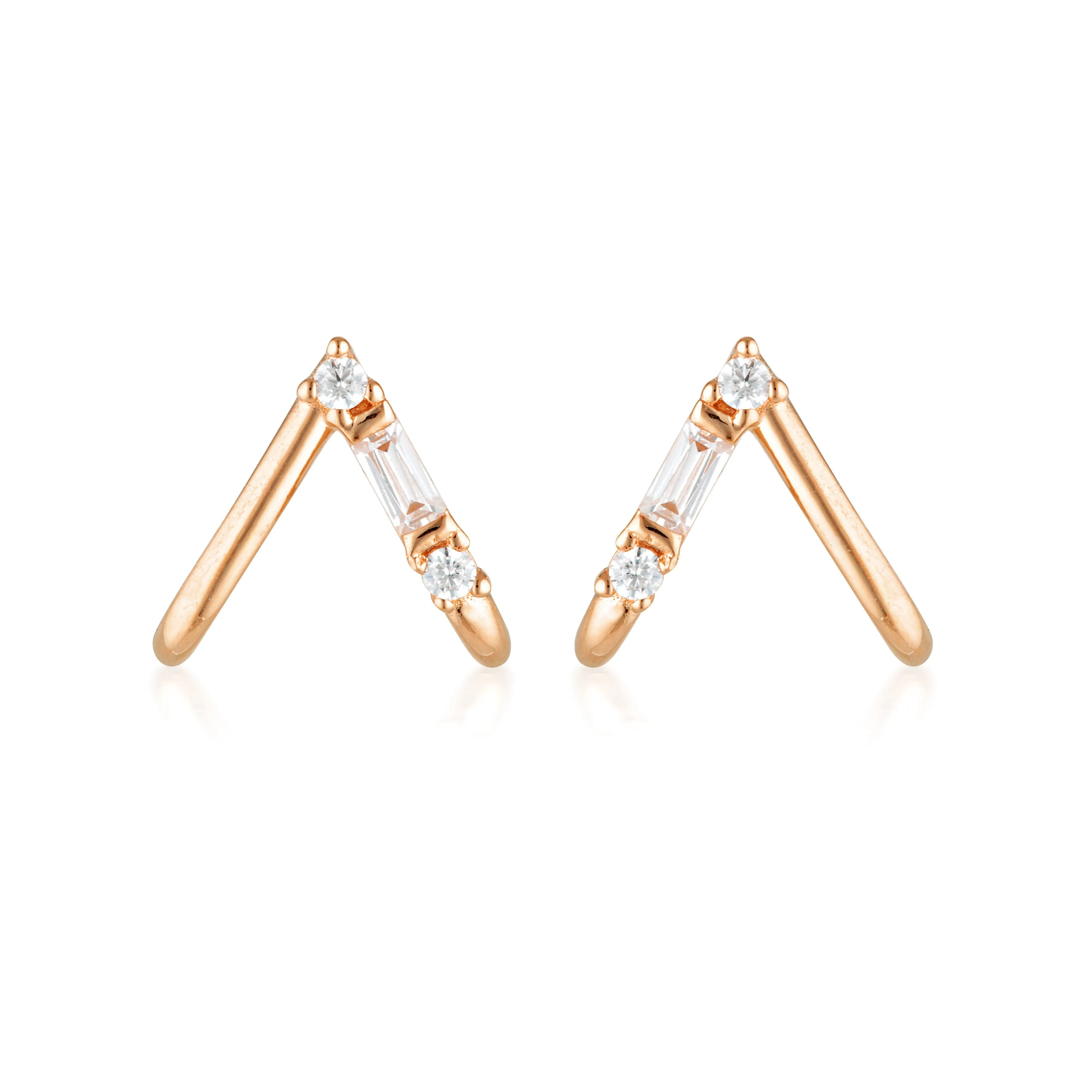 GEORGINI THE LAYERED EDIT TIGA EARRINGS ROSE GOLD