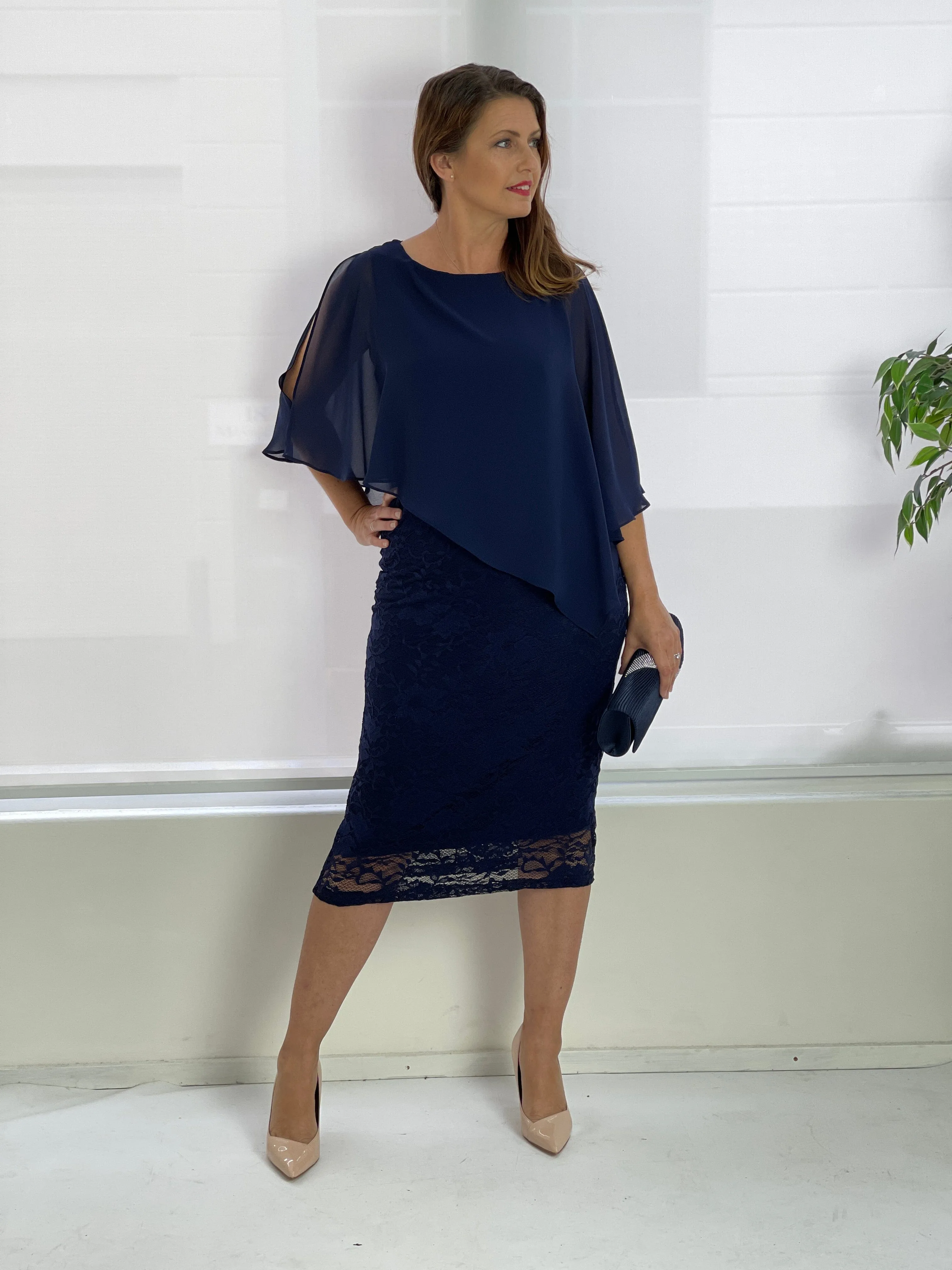 Geraldine Navy Lace Dress