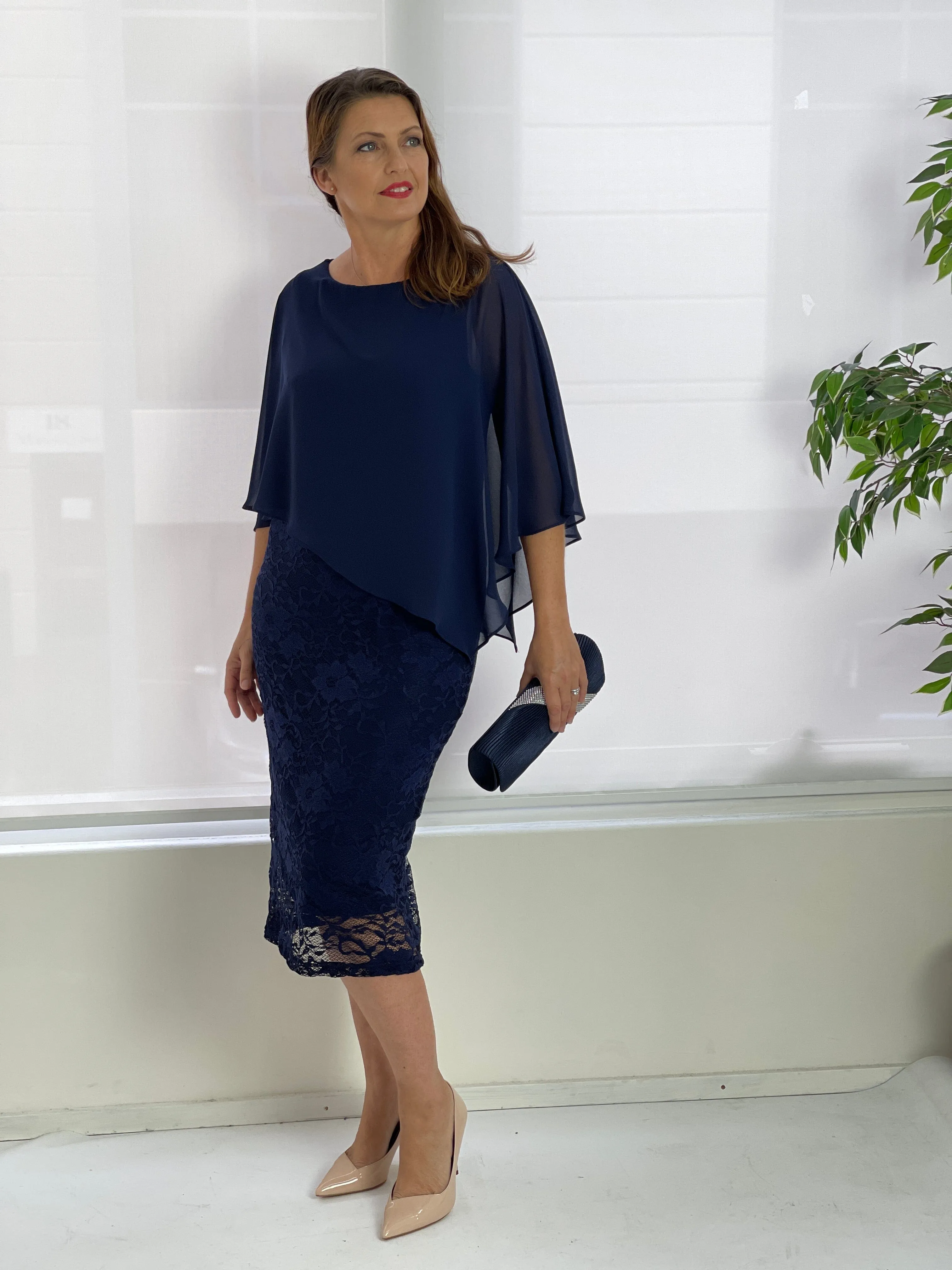 Geraldine Navy Lace Dress