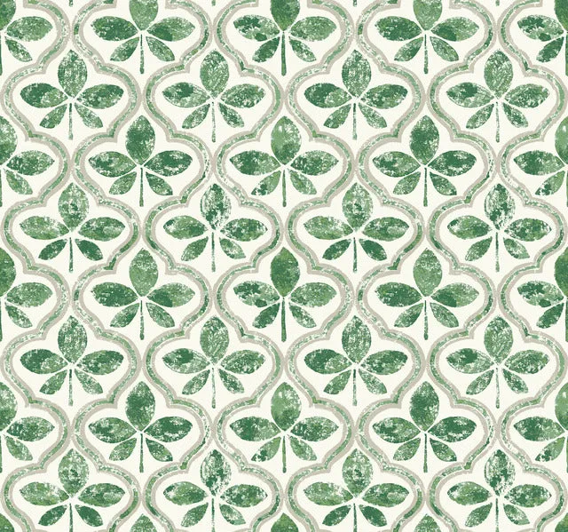 GO8274 Sevilla Clover Wallpaper-Green