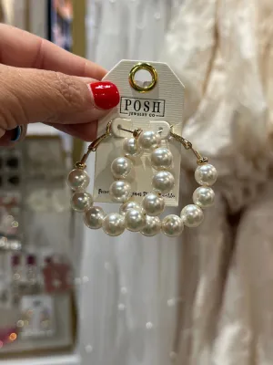 Gold & Pearl Hoops
