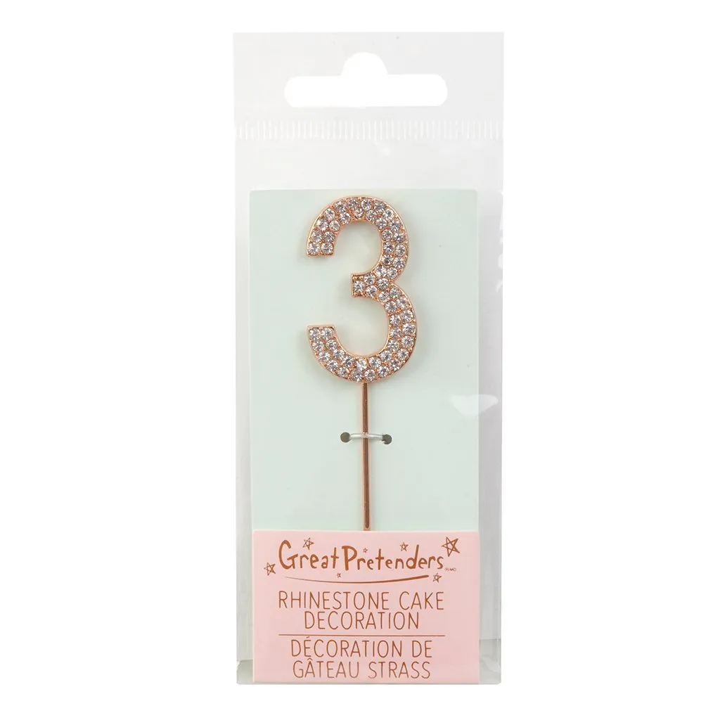 Great Pretenders Rhinestone Number Cake Topper