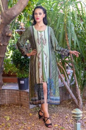 Green Silk Dress - Gul Ahmed
