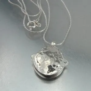 Hadar Designers Hamsa Handmade Simple Artist Sterling Silver Pendant (H) LAST
