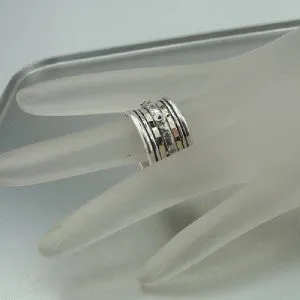 Hadar Designers Handmade 9k Yellow Gold Silver CZ Swivel Ring 6,7,8,9,10 (I r551