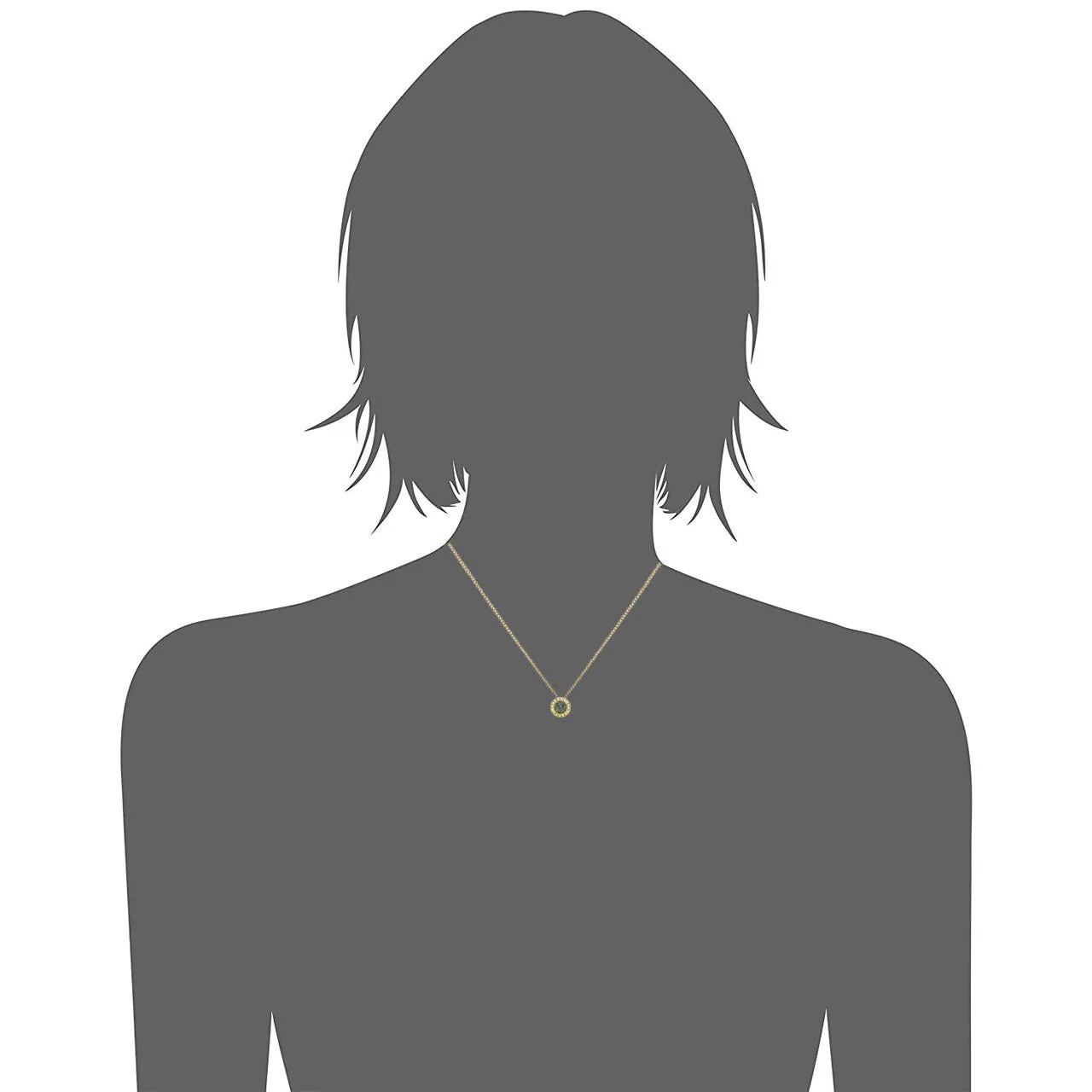 Halo Pave Pendant Necklace with Black Diamond Round Crystals from Swarovski Gold Plated