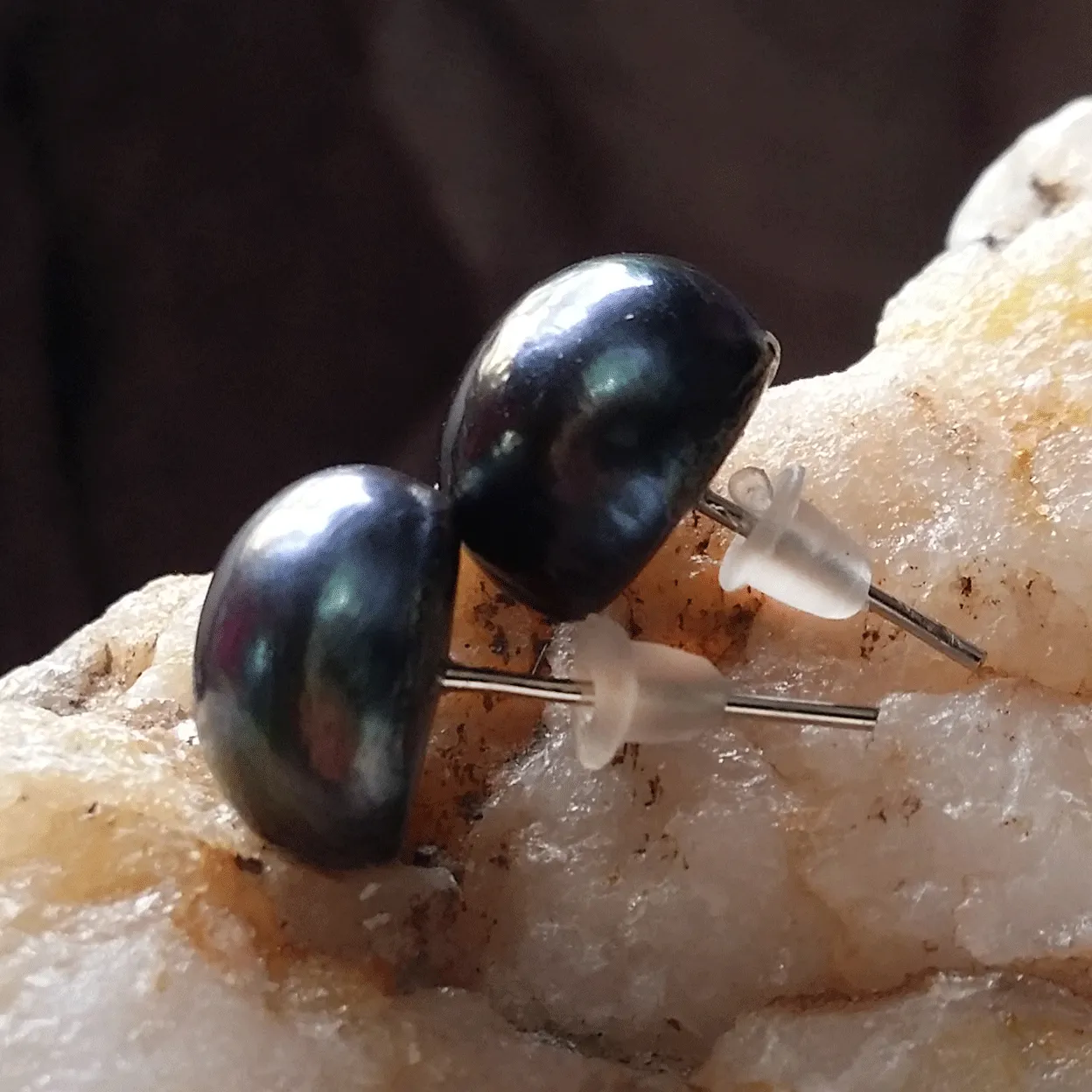 Hello And Goodbye / Designer Jewelry Silver Earrings Natural Pearls Hypoallergenic Studs Most Popular Jewelry Gift For Women