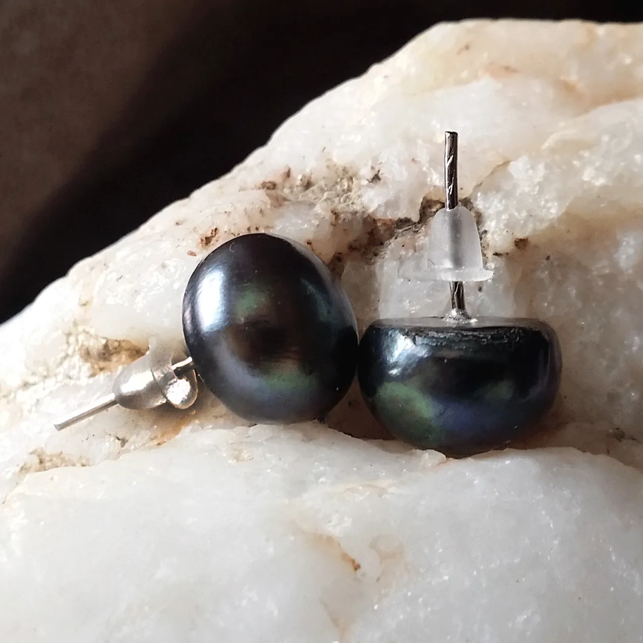Hello And Goodbye / Designer Jewelry Silver Earrings Natural Pearls Hypoallergenic Studs Most Popular Jewelry Gift For Women