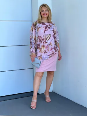 Hestia Mauve Leaf Dress