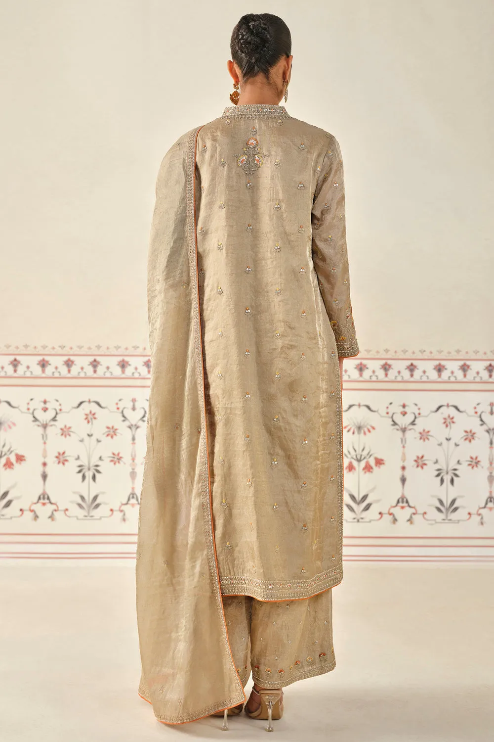 Indali Embroidered Kurta Set - Gold