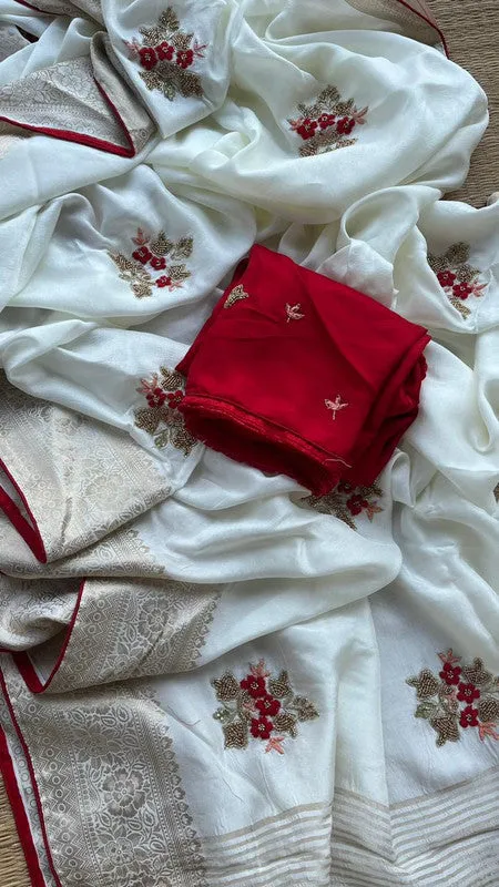 Introducing Pure Dola Silk Saree with Beautiful Zardosi Work