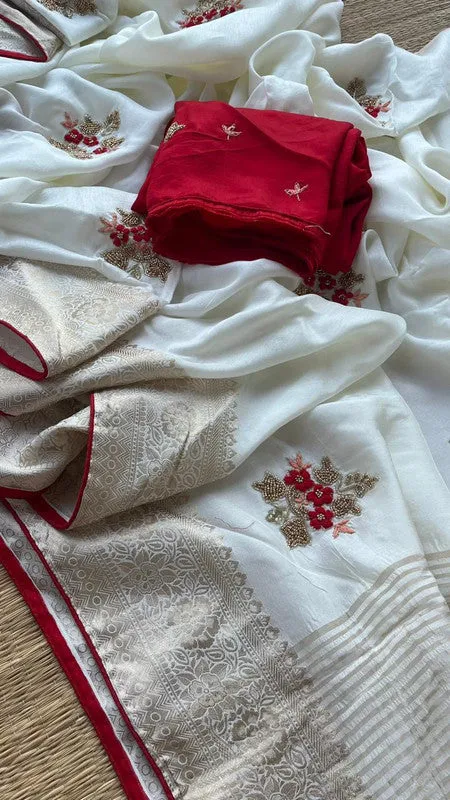 Introducing Pure Dola Silk Saree with Beautiful Zardosi Work