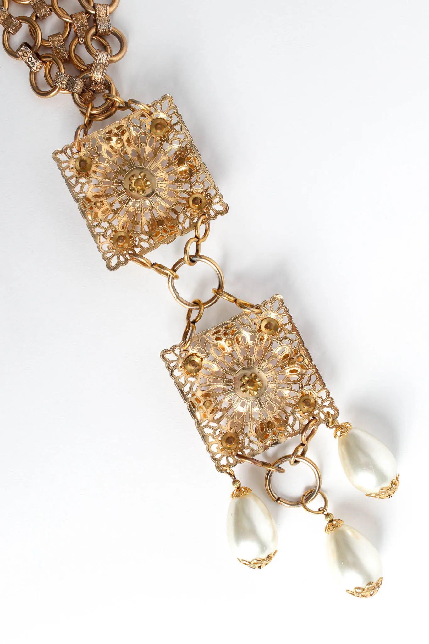 Jeweled Filigree Pendant Necklace