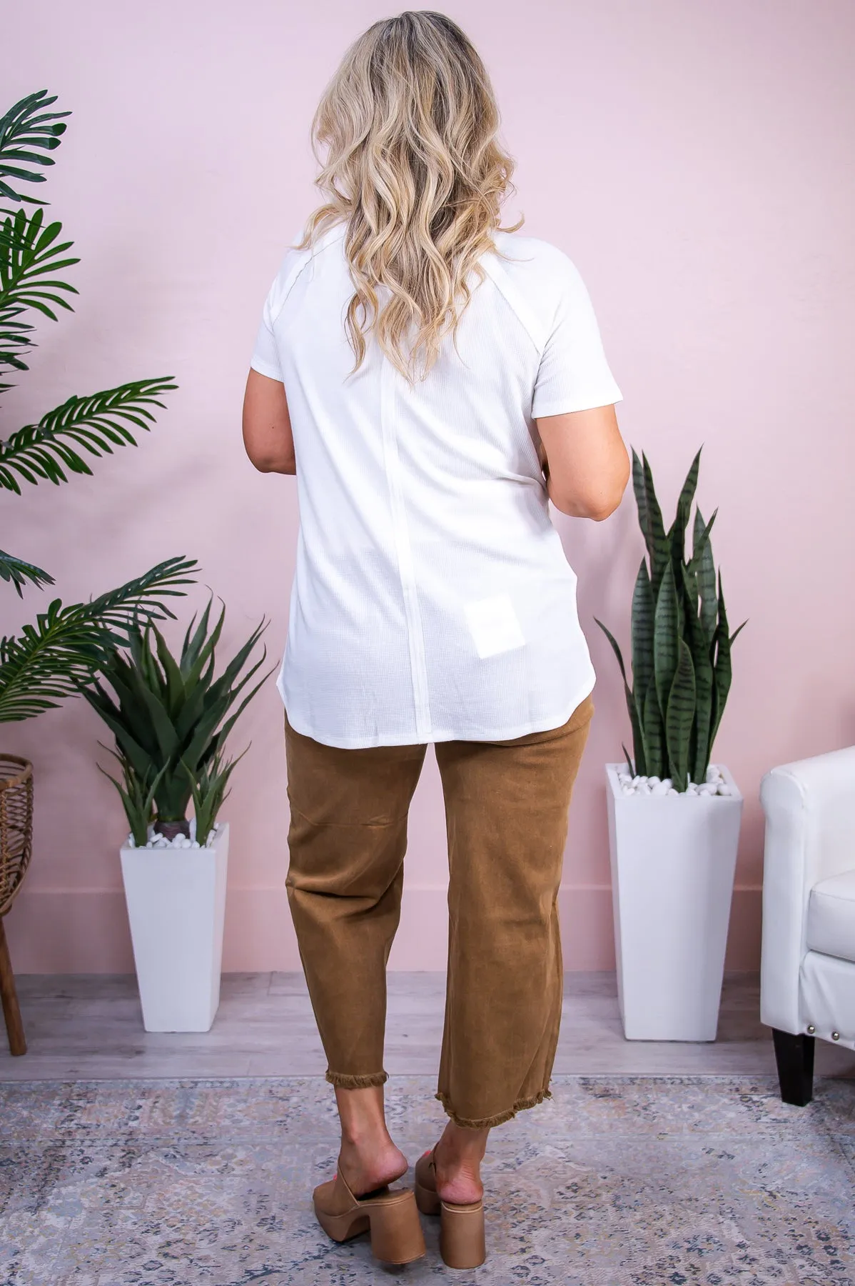 Joy Of Simple Moments Ivory Solid High-Low Top - T10063IV