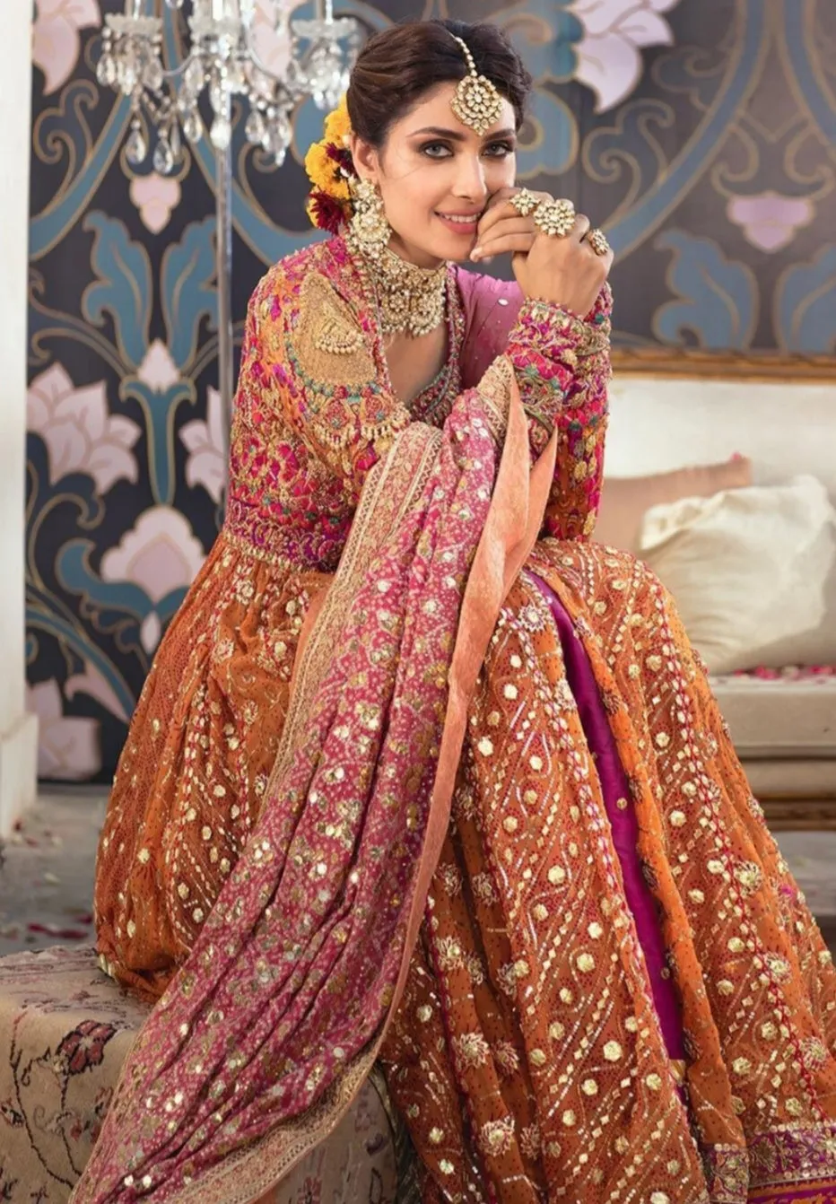 Kalidaar Heavy Embroidered Bridal Lehenga #B2023