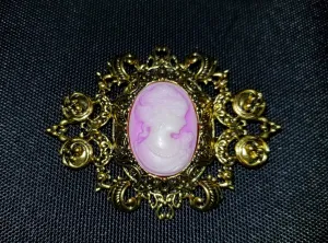 Lady Lilac Cameo Brooch