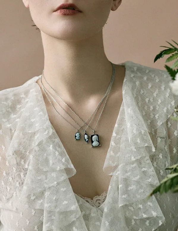 Large Lady Cameo Necklace