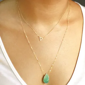 Layered Boho Druzy CZ Diamond Necklace