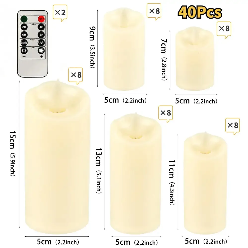 LED Flameless Candles with Real Flame Effect for Safe Decoration