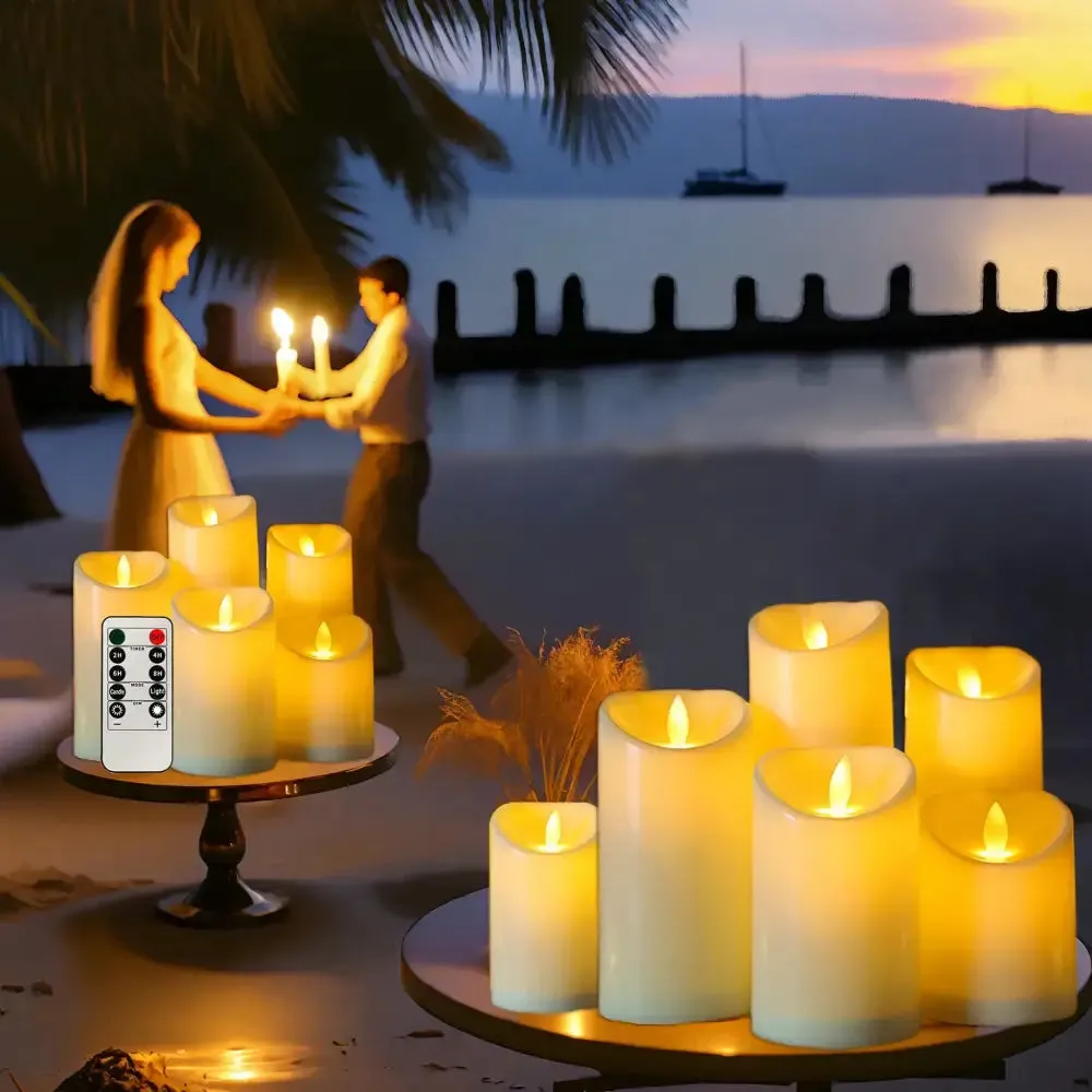 LED Flameless Candles with Real Flame Effect for Safe Decoration