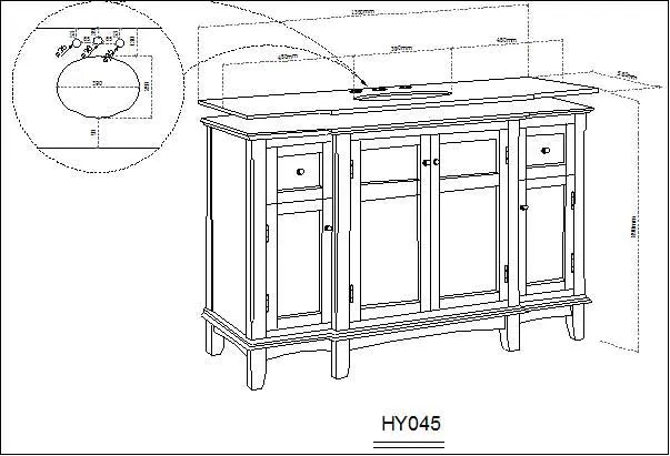 Legion Furniture 53" Sink Vanity - No Faucet Medium Brown