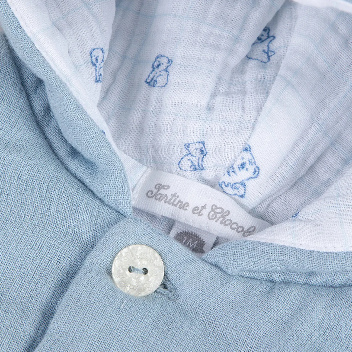 Light Blue Cotton Gauze Jacket
