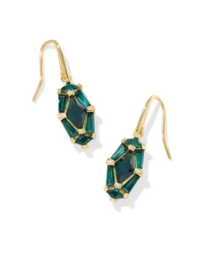 Lindy Rae Lee Drop Earrings - Gold Green Crystal